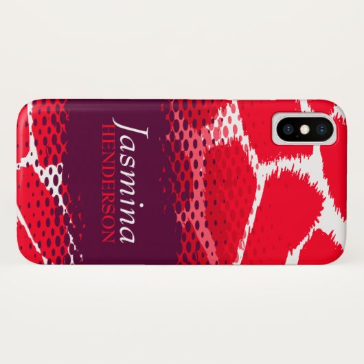 Coque iphone de poster de animal graphique violet  (Dos (Horizontal))