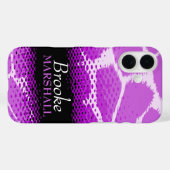 Coque iphone de poster de animal graphique violet  (Verso (horizontal))