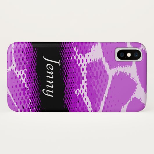 Coque iphone de poster de animal graphique violet  (Dos (Horizontal))