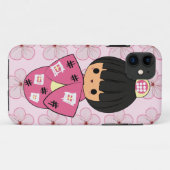 Coque iphone de poupée de Kawaii Kokeshi (Dos (Horizontal))
