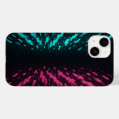 Coque iphone de réalité Pixellée - Cyber-Art néon (Verso (horizontal))