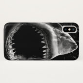 Coque iphone de requin noir (Dos (Horizontal))