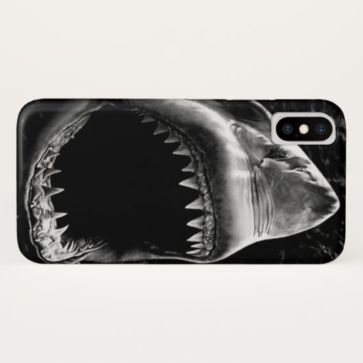 Coque iphone de requin noir (Dos (Horizontal))