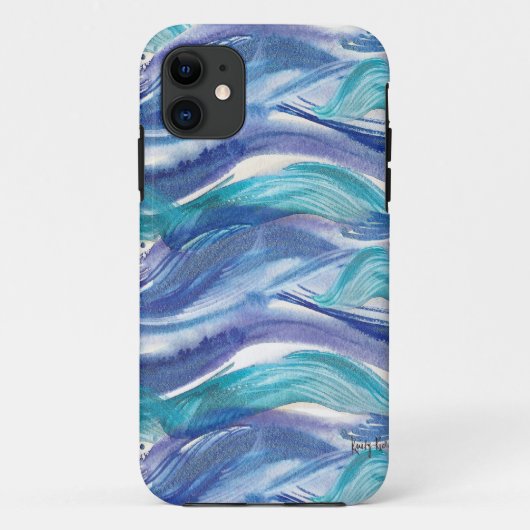 Coque iphone de ressacs d'aquarelle (Dos)