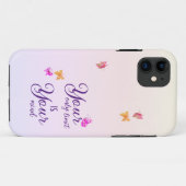 Coque iphone de script manuscrit violet (Dos (Horizontal))