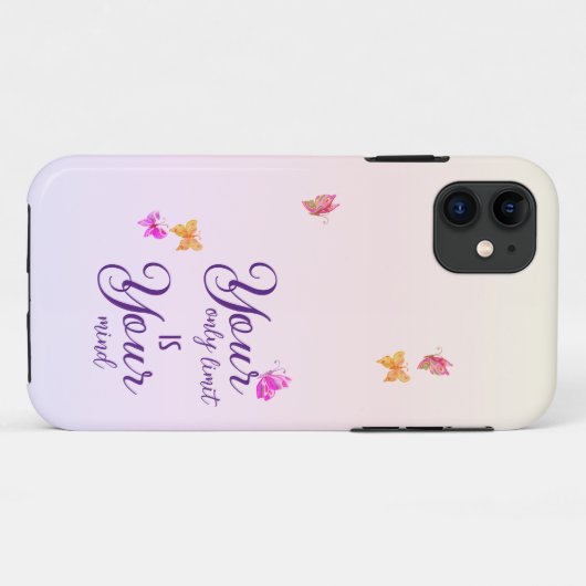 Coque iphone de script manuscrit violet (Dos (Horizontal))