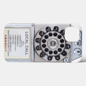 coque iphone de téléphone payant rétro argenté (Verso (horizontal))