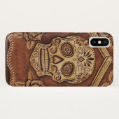 coque iphone de texture crânienne en cuir à outils (Dos (Horizontal))