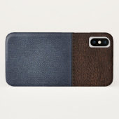 coque iphone de texture en cuir et denim (Dos (Horizontal))