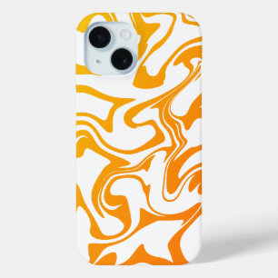 Coque iphone de texture en marbre orange gras