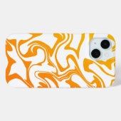 Coque iphone de texture en marbre orange gras (Verso (horizontal))