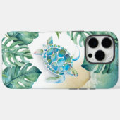 Coque iphone de tortue de mer tropicale (Verso (horizontal))