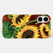 Coque iphone de tournesol aquarelle (Verso (horizontal))