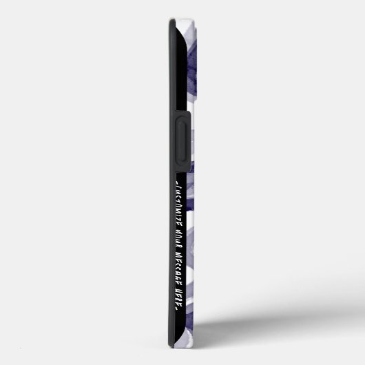 Coque iphone de vague bleu marine moderne (Verso / Droite)