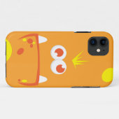 Coque iphone de visage du monstre orange (Dos (Horizontal))