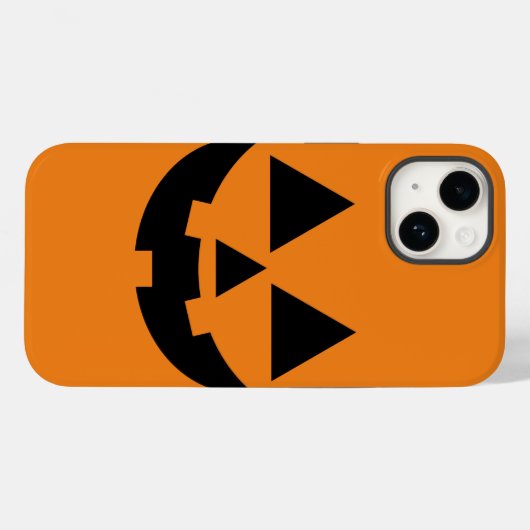 Coque iphone de visage Jack-o'lanterne d'Halloween (Verso (horizontal))
