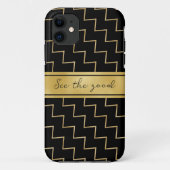 coque iphone de zigzag d'or motif (Dos)