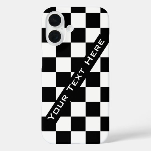 Coque iphone d'échecs noir blanc avec texte person (Verso)