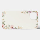 Coque iphone d'élégance florale douce (Verso (horizontal))