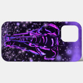 Coque iphone d'éléphant néon violet (Verso (horizontal))