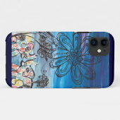 Coque iphone d'éléphants de fleur (Dos (Horizontal))
