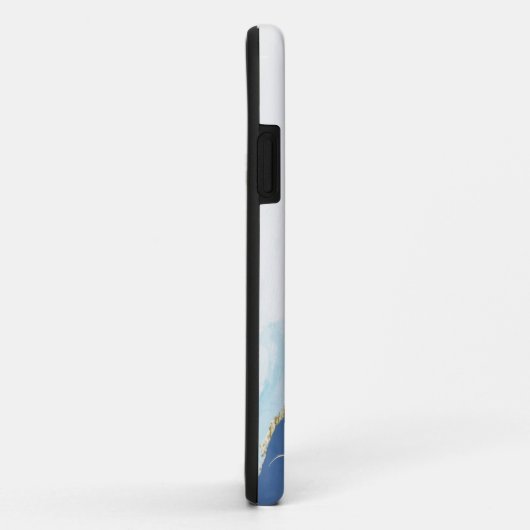 Coque iphone d'encre bleu alcool (Dos/Droite)