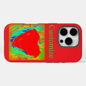 coque iphone des coeurs rouges abstraits (Verso (horizontal))