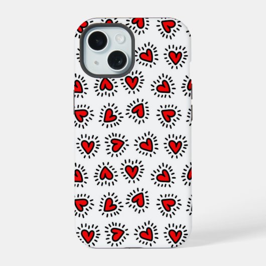 Coque iphone des Coeurs rouges mignons (Verso)