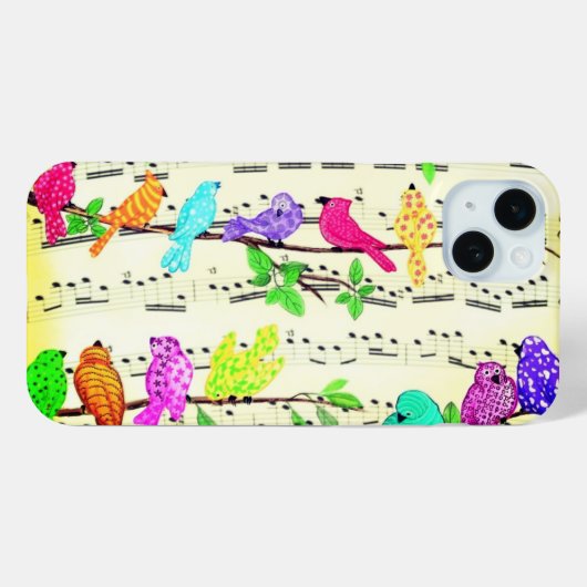 Coque iphone des oiseaux de musique (Verso (horizontal))
