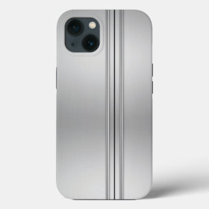 Coque iphone des portes en métal brossé argent