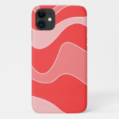 coque iphone des vagues rouges monochromatiques (Dos)