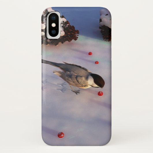 Coque iphone d'hiver de Chickadee (Dos)