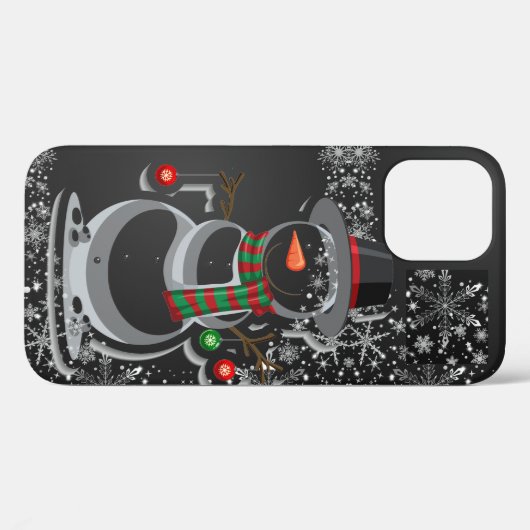 Coque iphone d'hiver noir (Verso (horizontal))