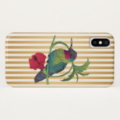 Coque iphone d'illustration Colibri Bird Gold Stri (Dos (Horizontal))