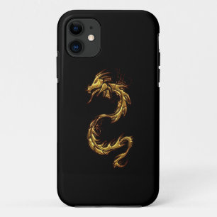 Coque iphone d'Imaginaire d'art Tribal Gold Dragon