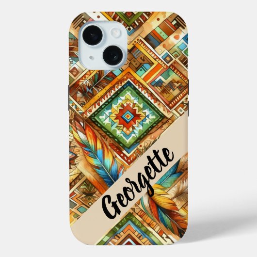 Coque iphone d'impression autochtone coloré (Verso)