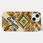 Coque iphone d'impression autochtone coloré (Verso (horizontal))