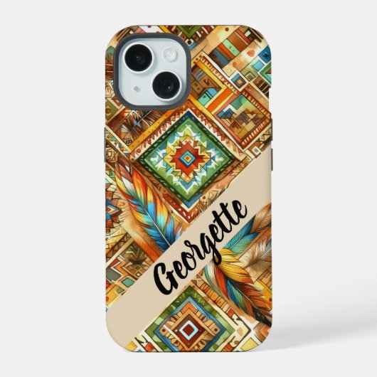 Coque iphone d'impression autochtone coloré (Verso)