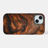 Coque iphone d'impression en bois de Burk foncé (Verso Horizontal)