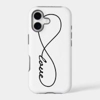 Coque iphone d'infini d'amour noir et blanc