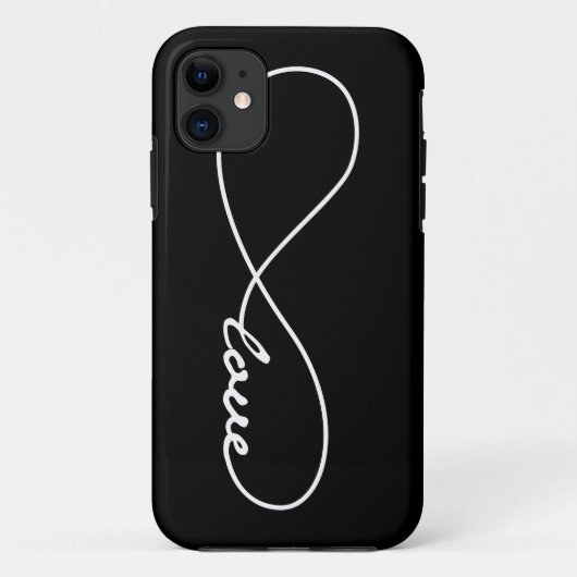 Coque iphone d'infini d'amour noir et blanc (Dos)