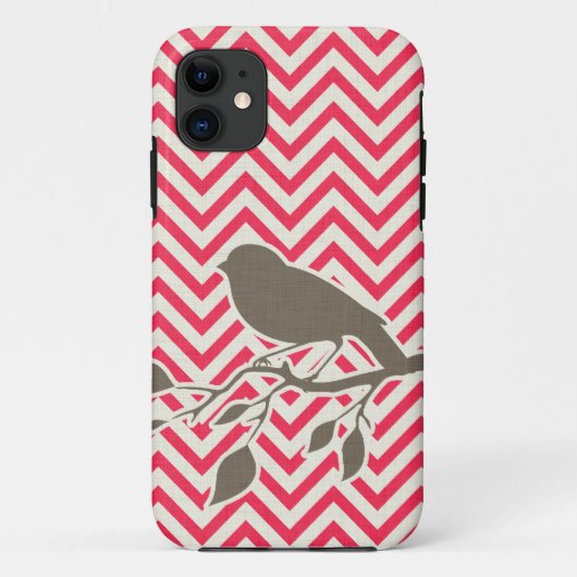 Coque iphone d'oiseau et de Chevron (Dos)