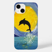 Coque iphone - Dolphin Lune Océan (Verso)