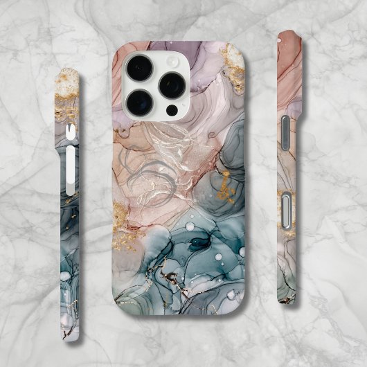 Coque iphone d'or bleu mauve