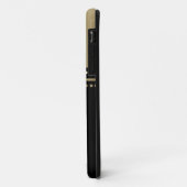 Coque iphone d'or noir élégant du monogramme B (Dos/Gauche)