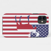 Coque iphone d'orignaux de drapeau américain (Dos (Horizontal))