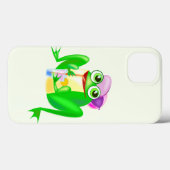Coque iphone drôle avec Happy Frog (Verso (horizontal))