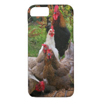 Coque iphone drôle de poulets et de coq de basse