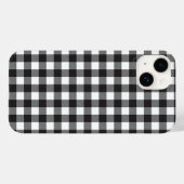 Coque iphone du chèque de bison noir et blanc (Verso (horizontal))