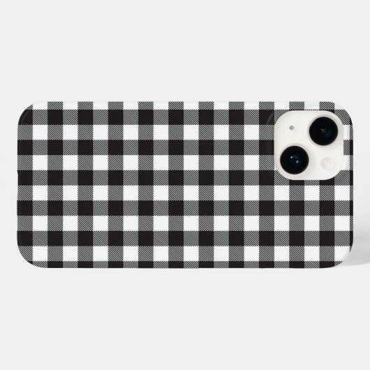 Coque iphone du chèque de bison noir et blanc (Verso (horizontal))